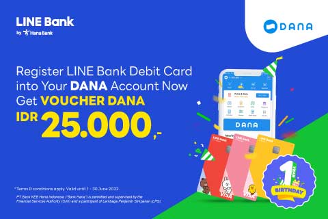 Save your debit card in DANA App and get voucher IDR 25.000!