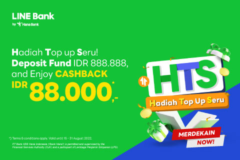 Top up your account balance & get cashback up to IDR 88.000