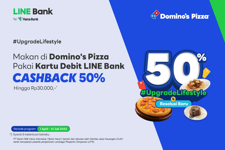 Beli Domino's Pizza diskon 50%