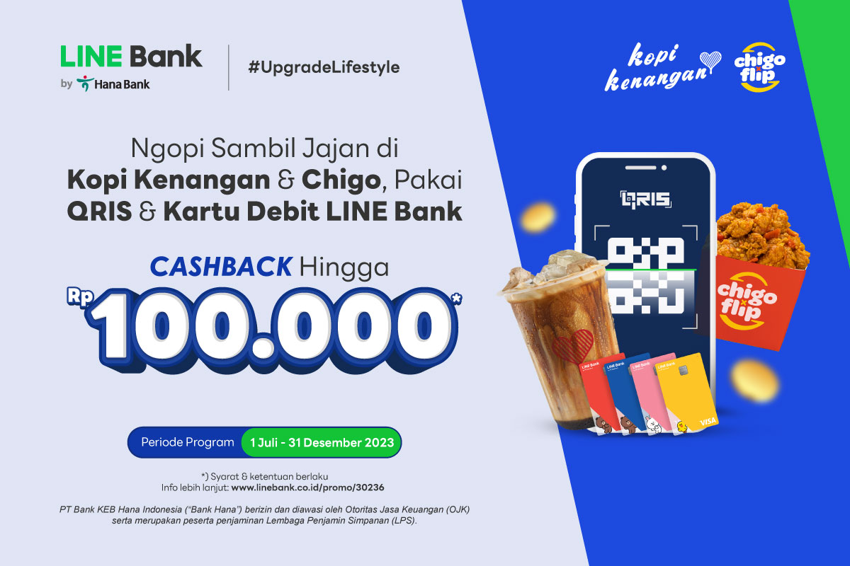 Jajan Di Kopi Kenangan & Chigo CASHBACK Hingga Rp100.000,- - LINE Bank