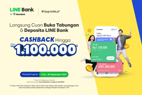Buka rekening LINE Bank, dapatkan CASHBACK hingga Rp1.100.000