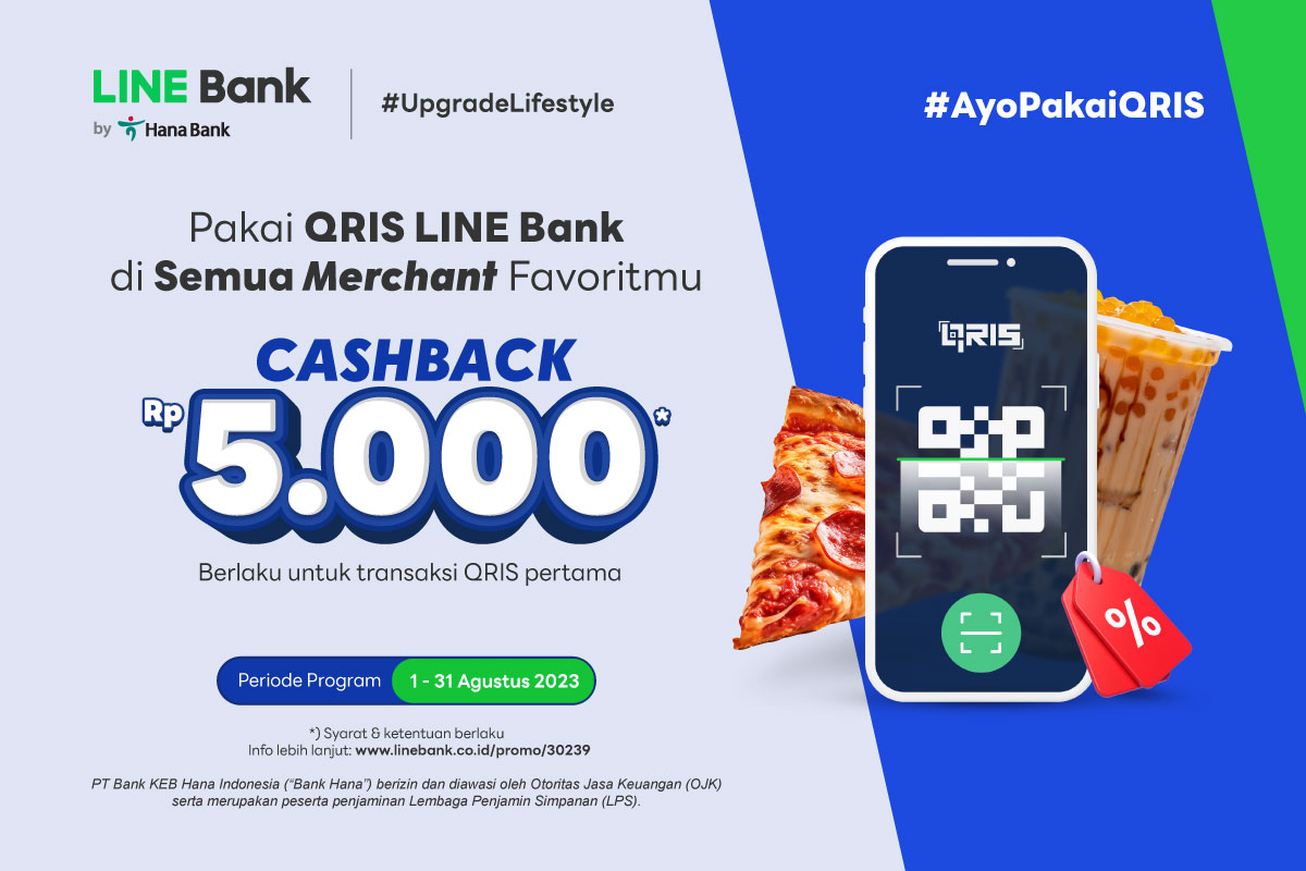 Belanja apapun pakai QRIS  CASHBACK Rp5.000,-