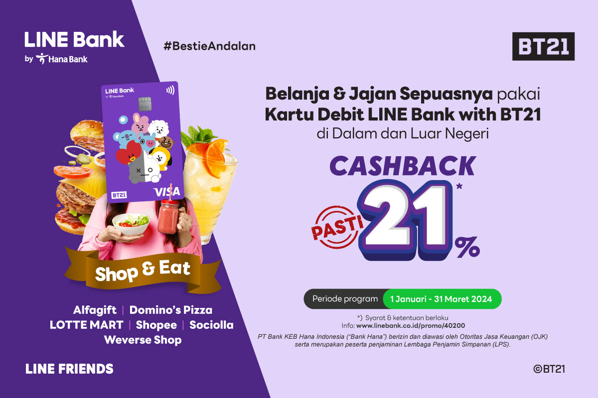 Shop & Eat - LINE Bank Debit Card with BT21