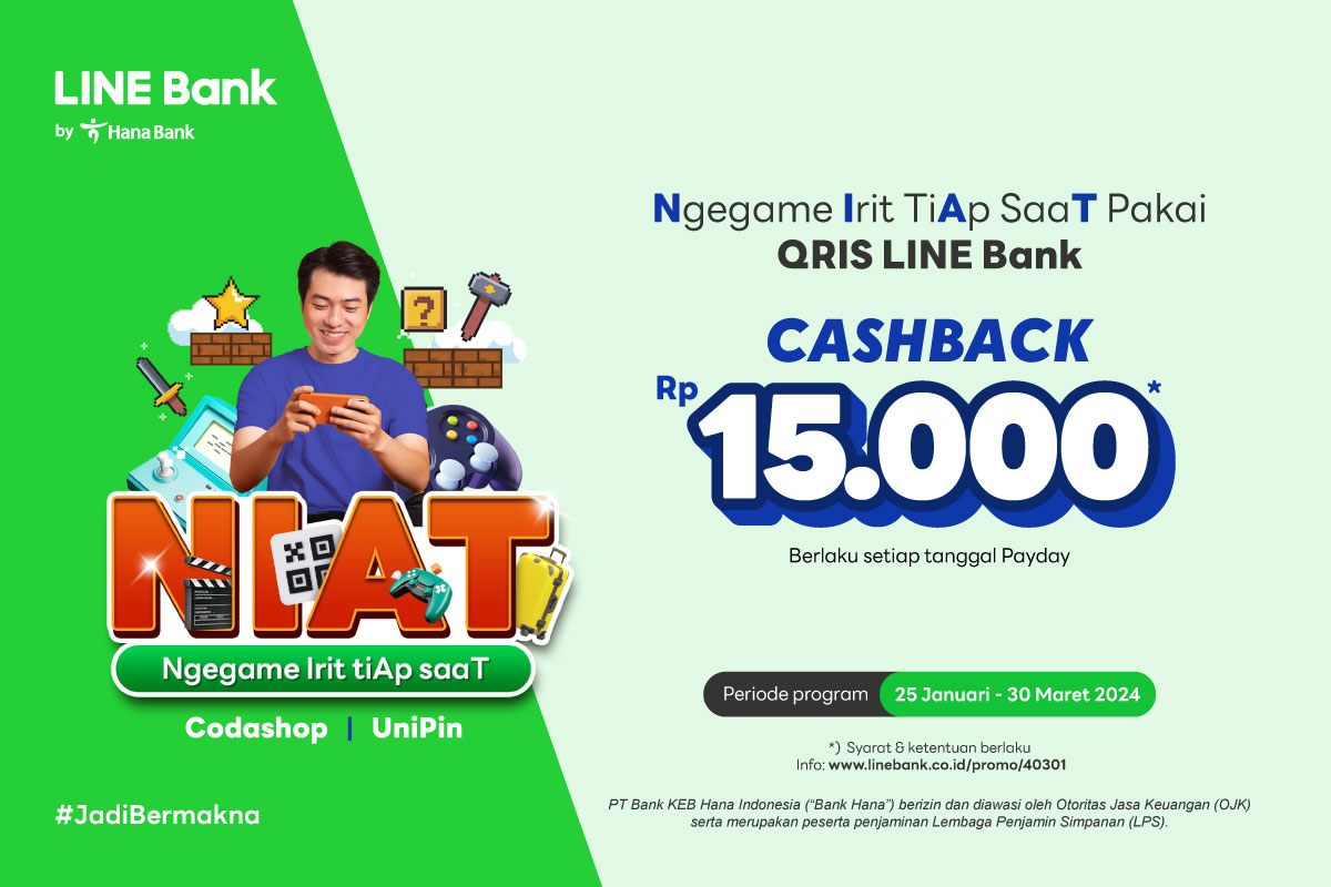 Belanja di Codashop / Unipin Pakai QRIS, Cashback Rp15.000