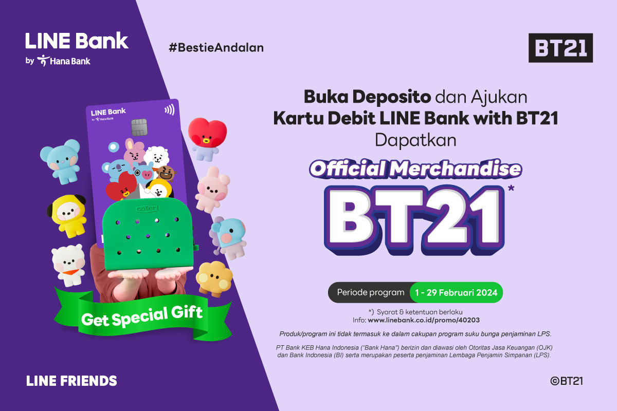 Get Special Gift - LINE Bank Debit Card with BT21