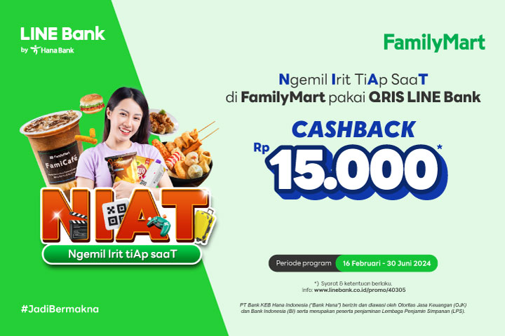 Jajan Pakai QRIS di Family Mart, Cashback Rp15.000