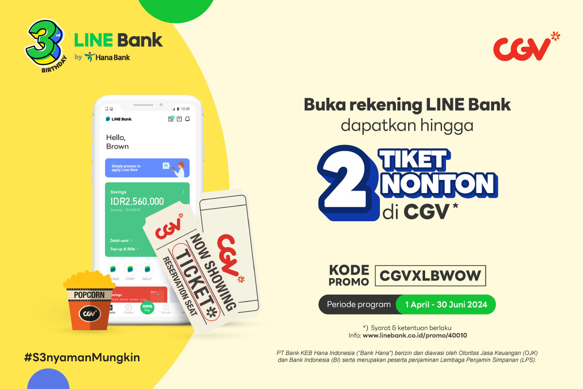 Buka Rekening Dapat 2 Tiket Nonton CGV