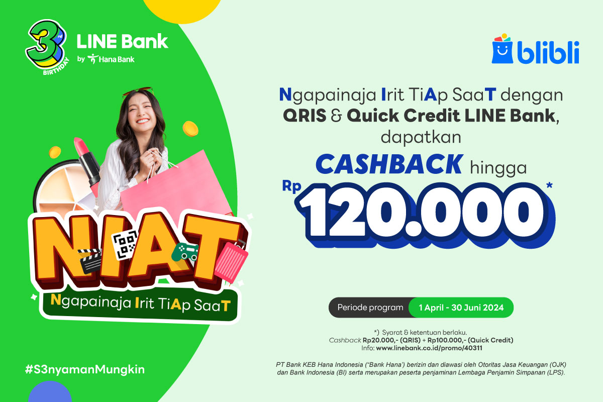 Belanja di Blibli, Cashback Hingga Rp120.000