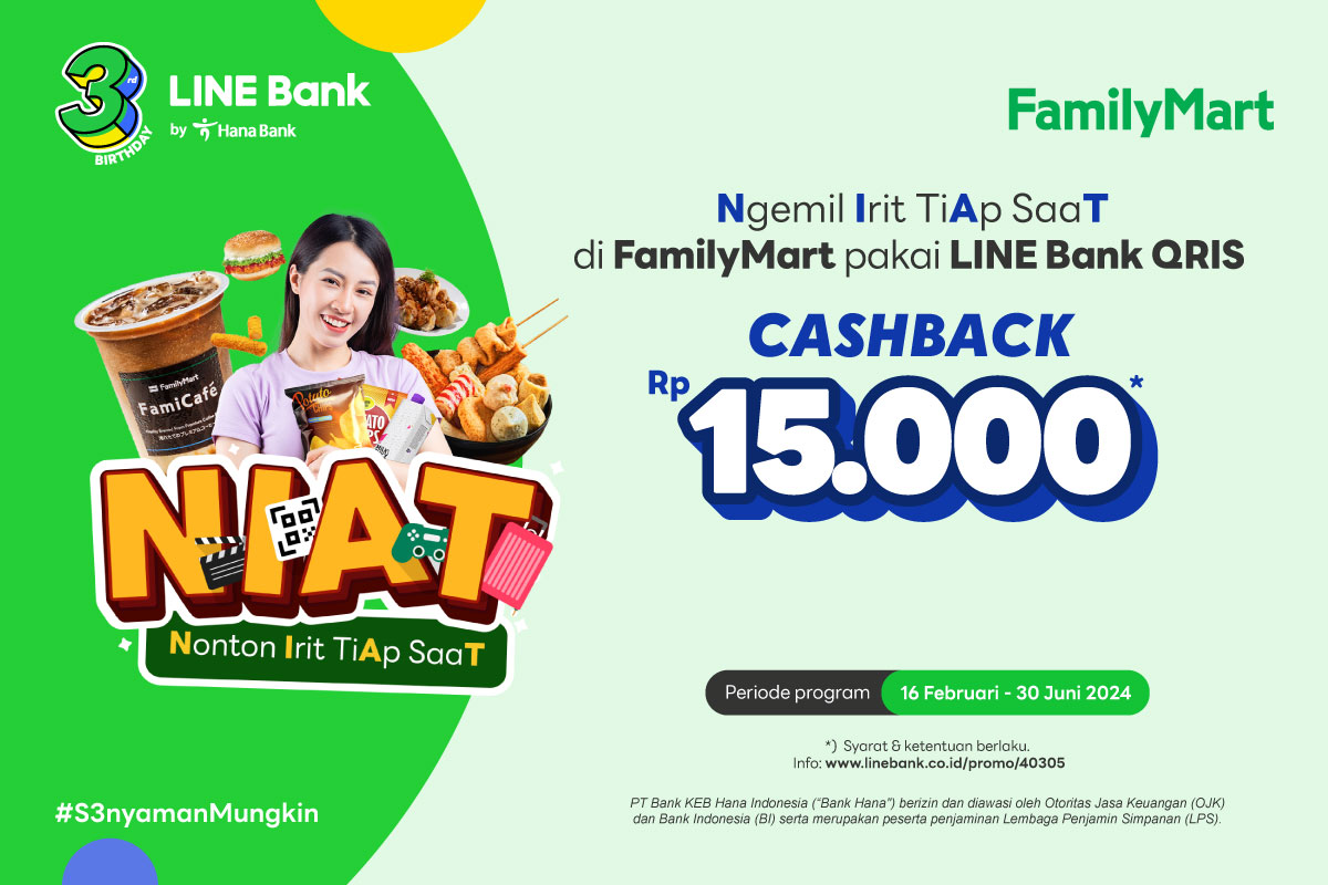 Jajan Pakai QRIS di Family Mart, Cashback Rp15.000