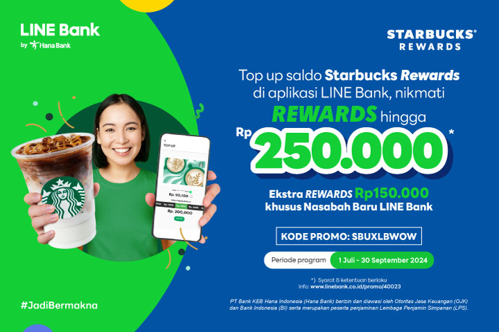 Promo Buka Rekening & Top-Up Saldo Starbucks Rewards