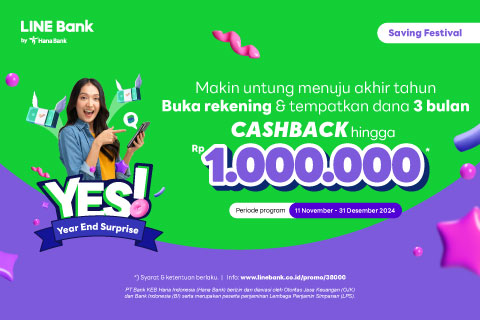 Buka rekening & lakukan penempatan dana selama 3 bulan dapatkan cashback hingga Rp1.000.000