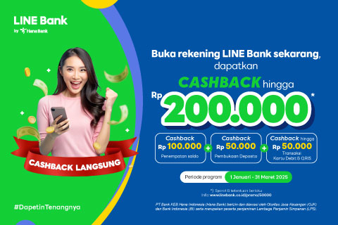 Buka rekening LINE Bank dapatkan cashback hingga Rp200.000