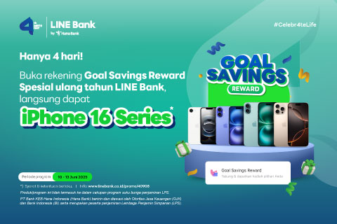 Buka rekening Goal Savings Reward - Spesial Ulang Tahun, langsung dapat Iphone 16 Series