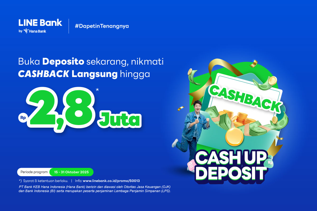 Buka  Deposito Rewards sekarang, nikmati cashback hingga Rp2.8 juta 