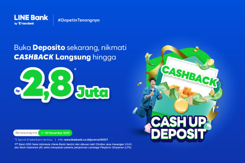 Buka  Deposito Rewards sekarang, nikmati cashback hingga Rp2.8 juta