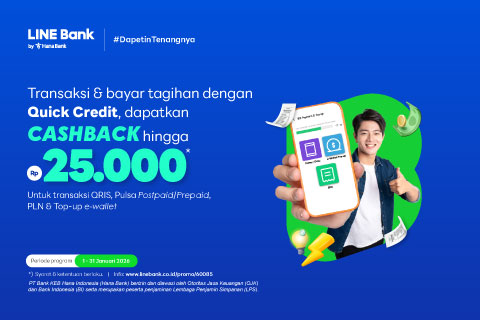 Transaksi menggunakan limit Quick Credit, dapatkan cashback Rp25.000
