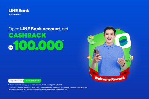 Open a LINE Bank account, enjoy cashback up to IDR 100.000