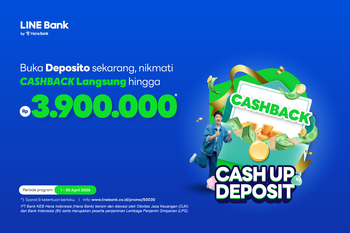 Buka  Deposito Rewards sekarang, nikmati cashback hingga Rp3.9 juta 