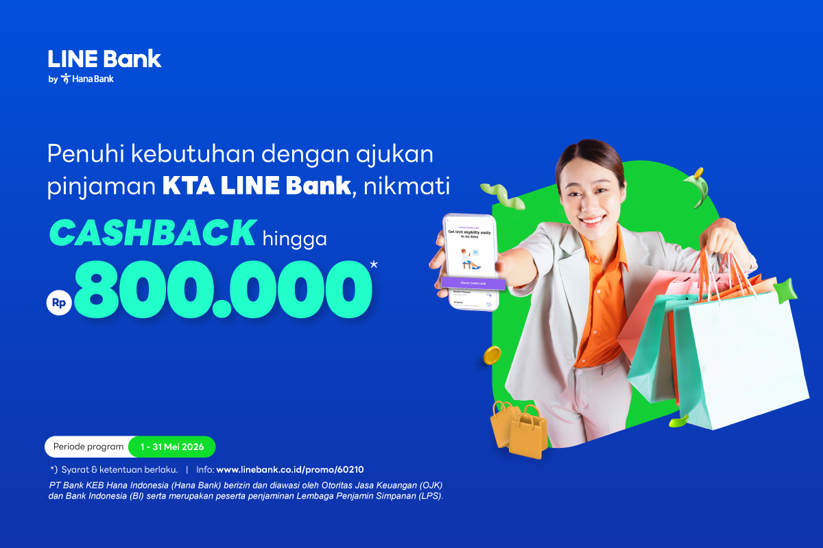 Ajukan KTA, dapatkan cashback hingga Rp800.000