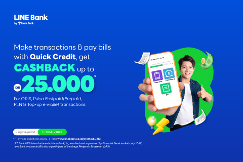 Pay and use Quick Credit limit, Get cashback IDR 25.000