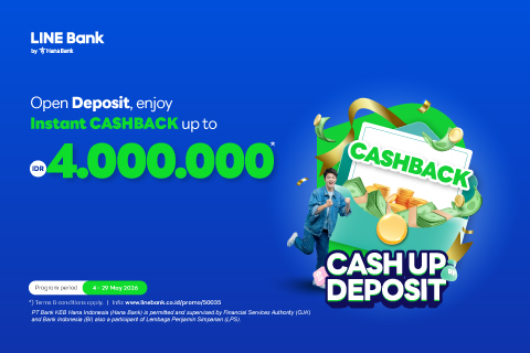 Open a Time Deposit Rewards account, enjoy cashback up to IDR 4 million.