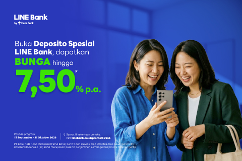 Buka Deposito Spesial LINE Bank, Dapatkan Bunga hingga Rp7,50% p.a